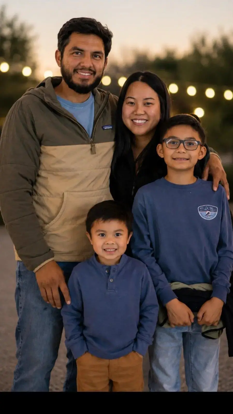 JR, founder of Fernweh Outdoor, with his family